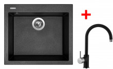 Sinks CUBE 560 Metalblack+VITALIA GR  